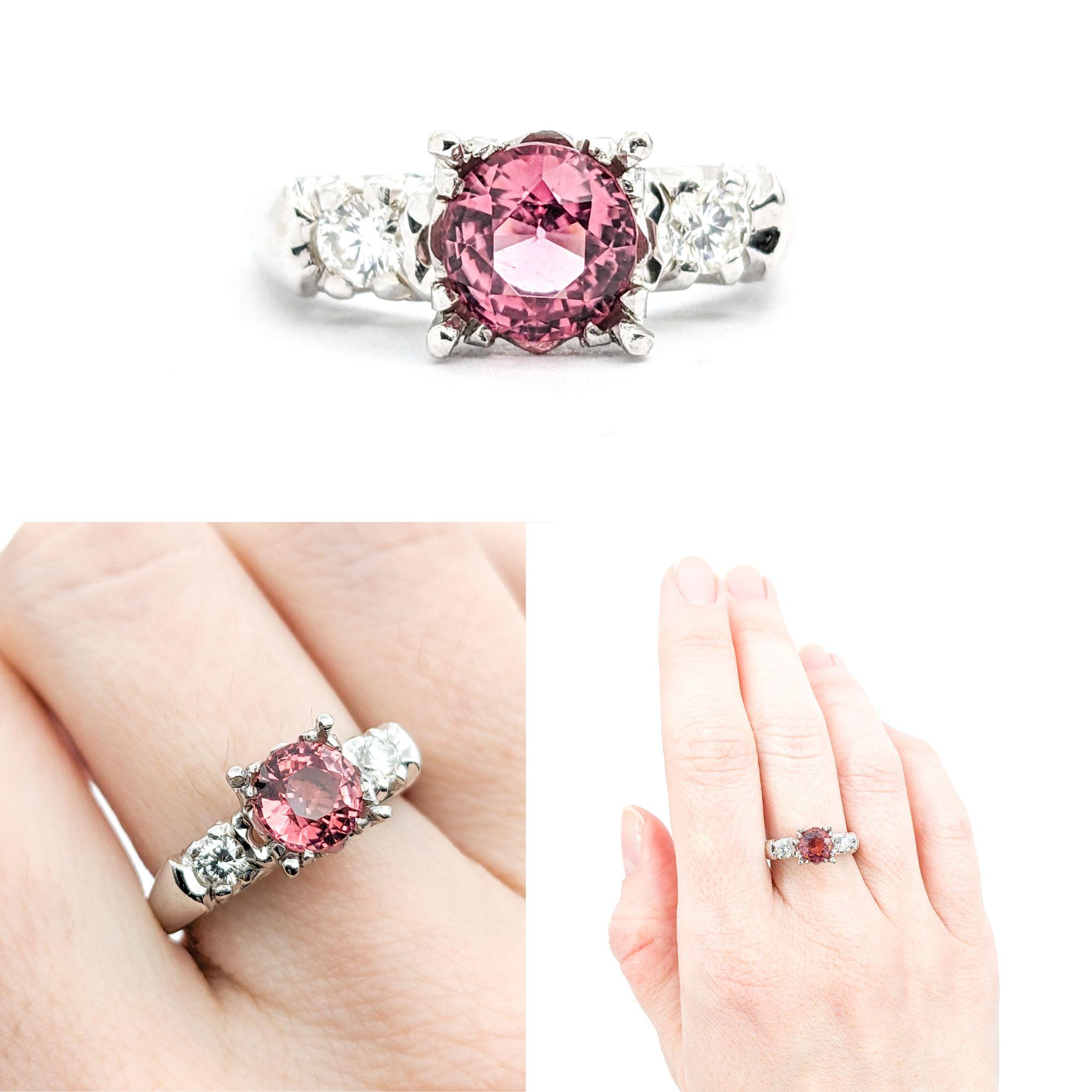 Vintage 1.48ct Pink Tourmaline & Diamonds Ring White Gold


Discover this stunning Vintage Ring, masterfully crafted in 14kt White Gold. The ring proudly showcases a dazzling .20ctw of round diamonds at its heart, complemented by a captivating