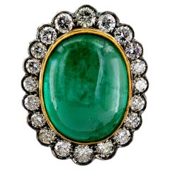 Vintage 14,90 Karat Smaragd 2,80 Karat Diamantring