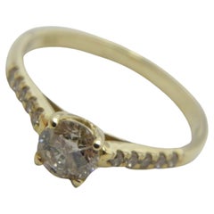 Vintage 14ct Gold 0.6 Cttw Diamond Solitaire Engagement Ring 585