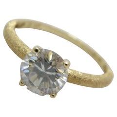 Vintage 14ct Gold 1.5 Cttw Diamond Solitaire Engagement Ring Size P1/2 8 585