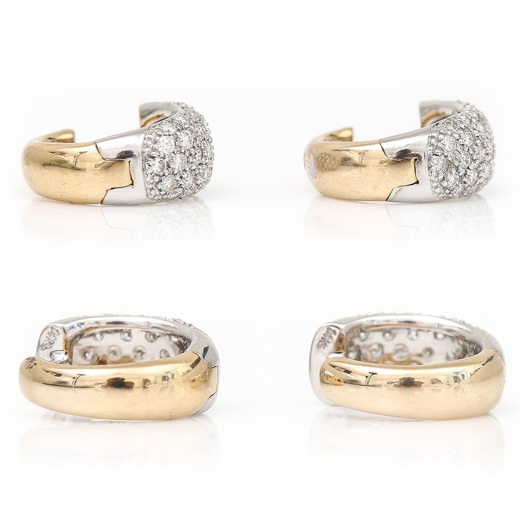 Vintage Huggie-Creolen-Ohrringe, 14 Karat Gold 1 Karat Diamant im Zustand „Gut“ in Lancashire, Oldham