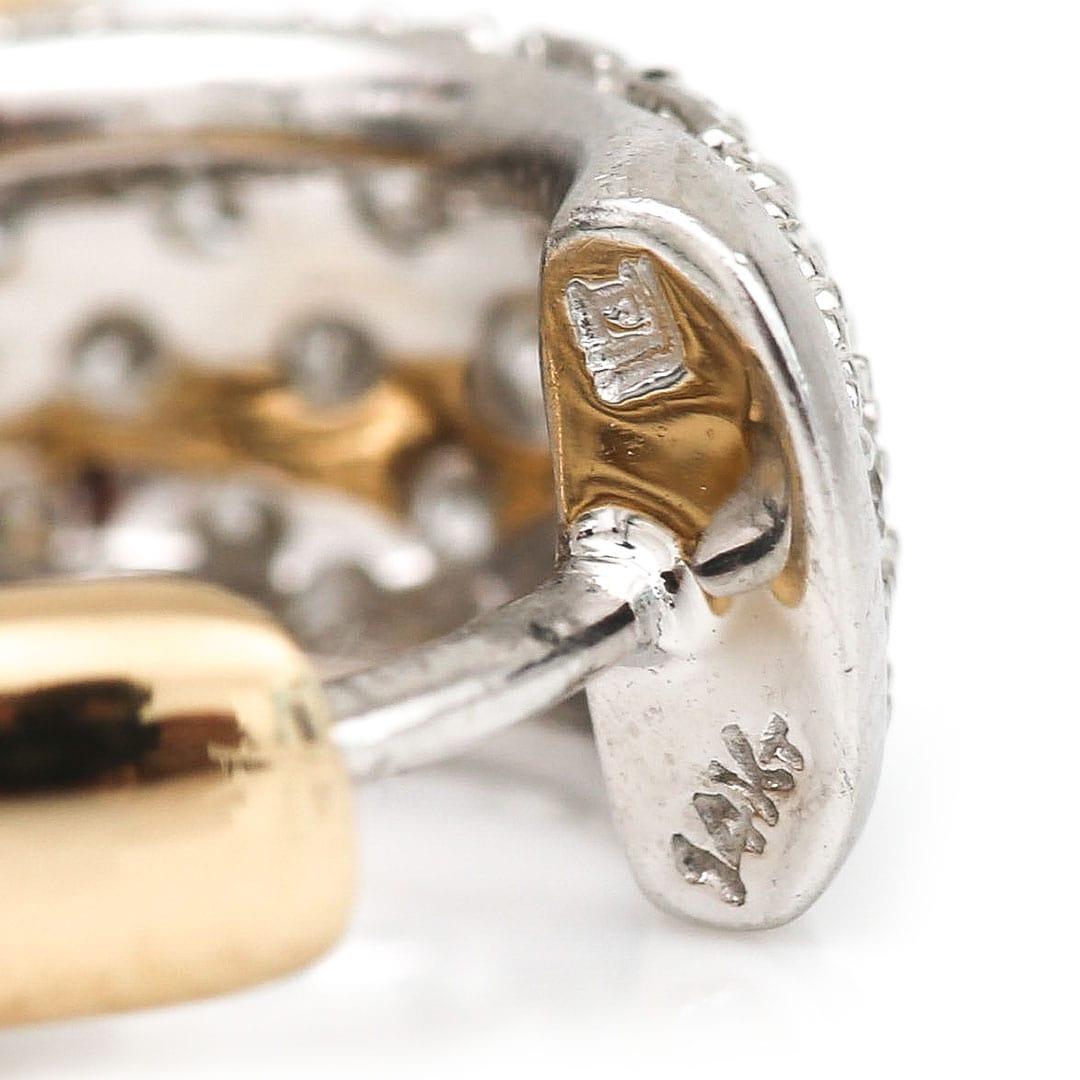 Vintage Huggie-Creolen-Ohrringe, 14 Karat Gold 1 Karat Diamant Damen