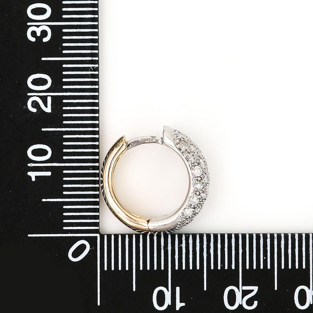 Vintage Huggie-Creolen-Ohrringe, 14 Karat Gold 1 Karat Diamant 1
