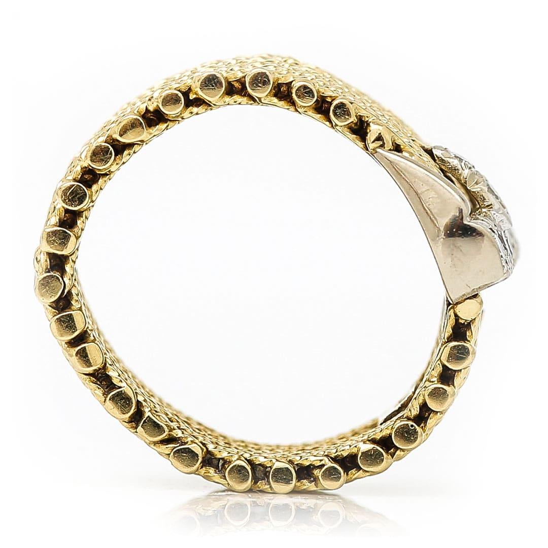 Vintage 14ct Gold and Diamond Buckle Ring, Circa 1990 2