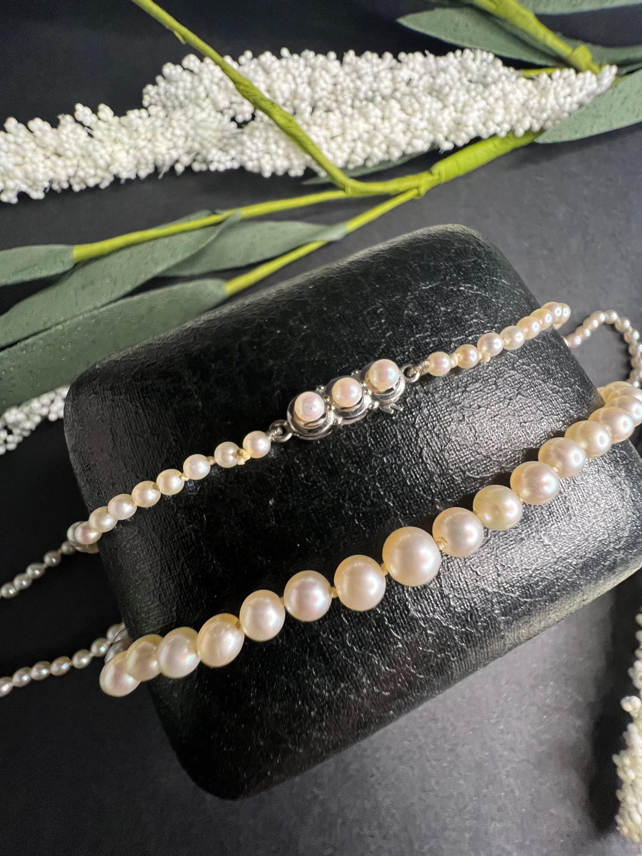 Vintage 14ct Gold Cultured Pearl Necklace For Sale 1