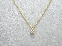 Vintage 14ct Gold Heavy Diamond Paste Pendant Necklace Rope Chain 585 18 Inch