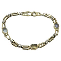 Armband aus 14 Karat Gold mit schweren Edelsteinen 585, Reinheit Gelb-Weiß 13,3