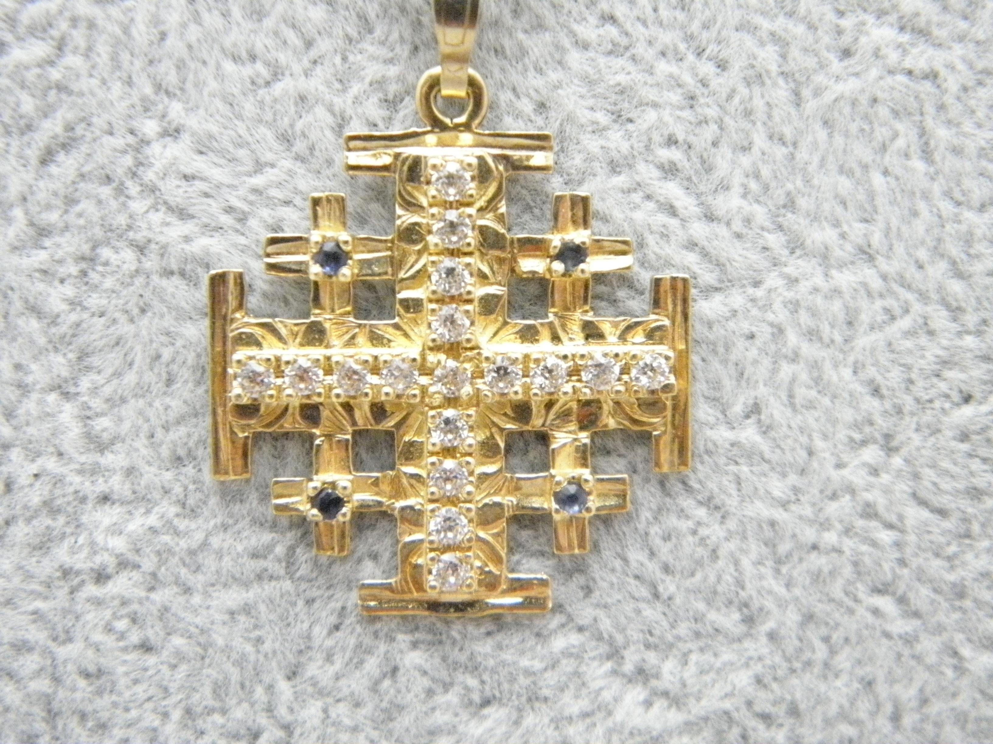vintage jerusalem cross pendant