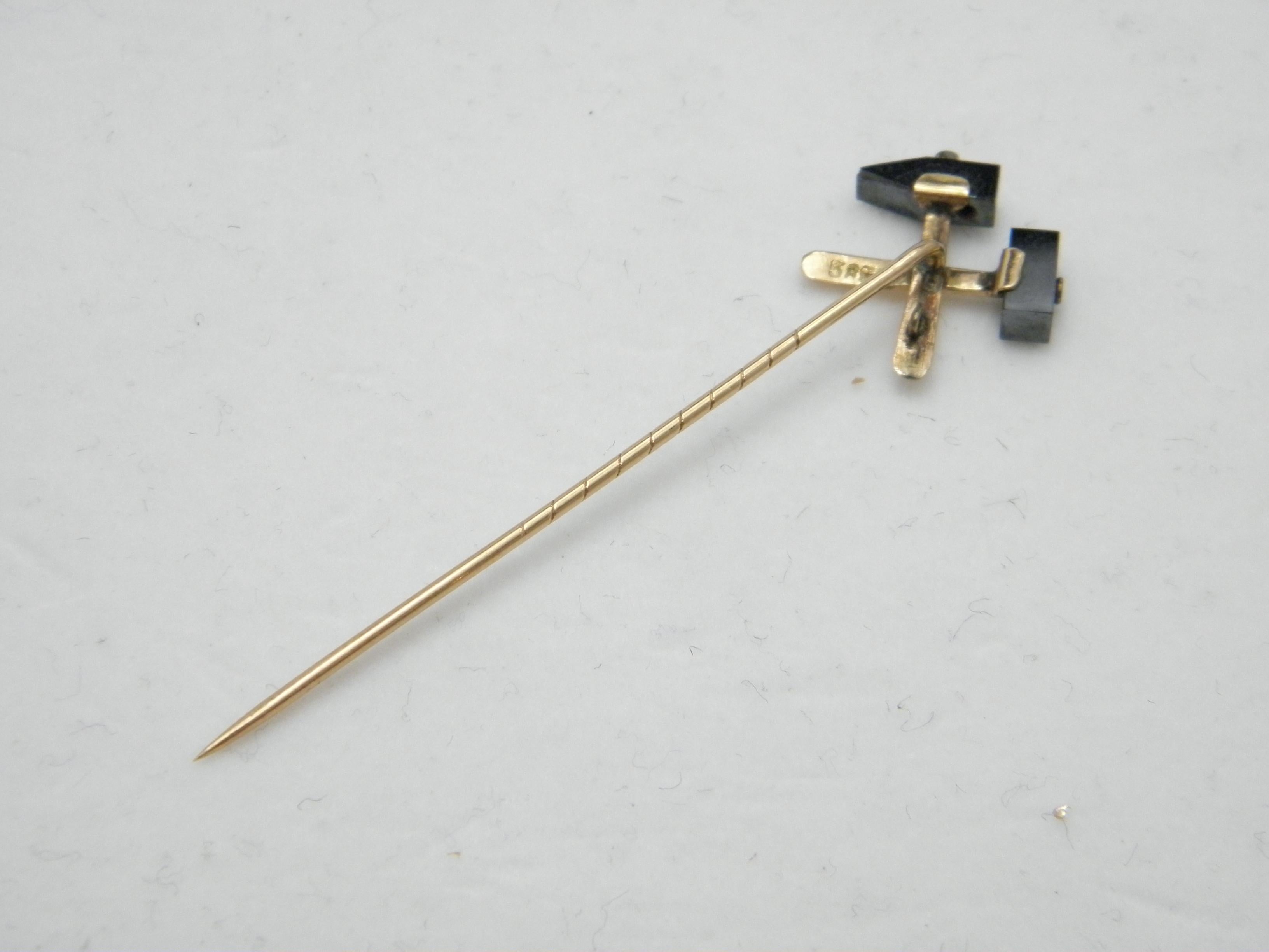 Vintage 14ct Gold Masonic Stock Pin Brooch C1970s Heavy 585 Purity West Ham Utd 4