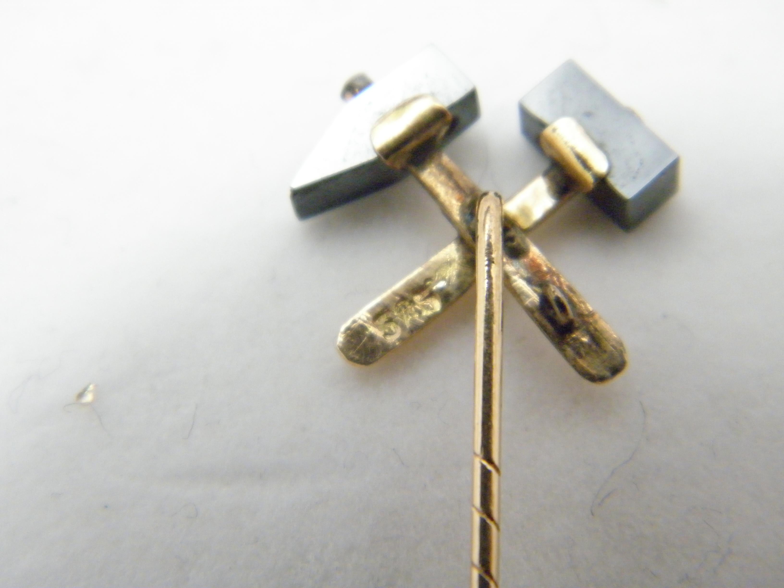 Vintage 14ct Gold Masonic Stock Pin Brooch C1970s Heavy 585 Purity West Ham Utd 2