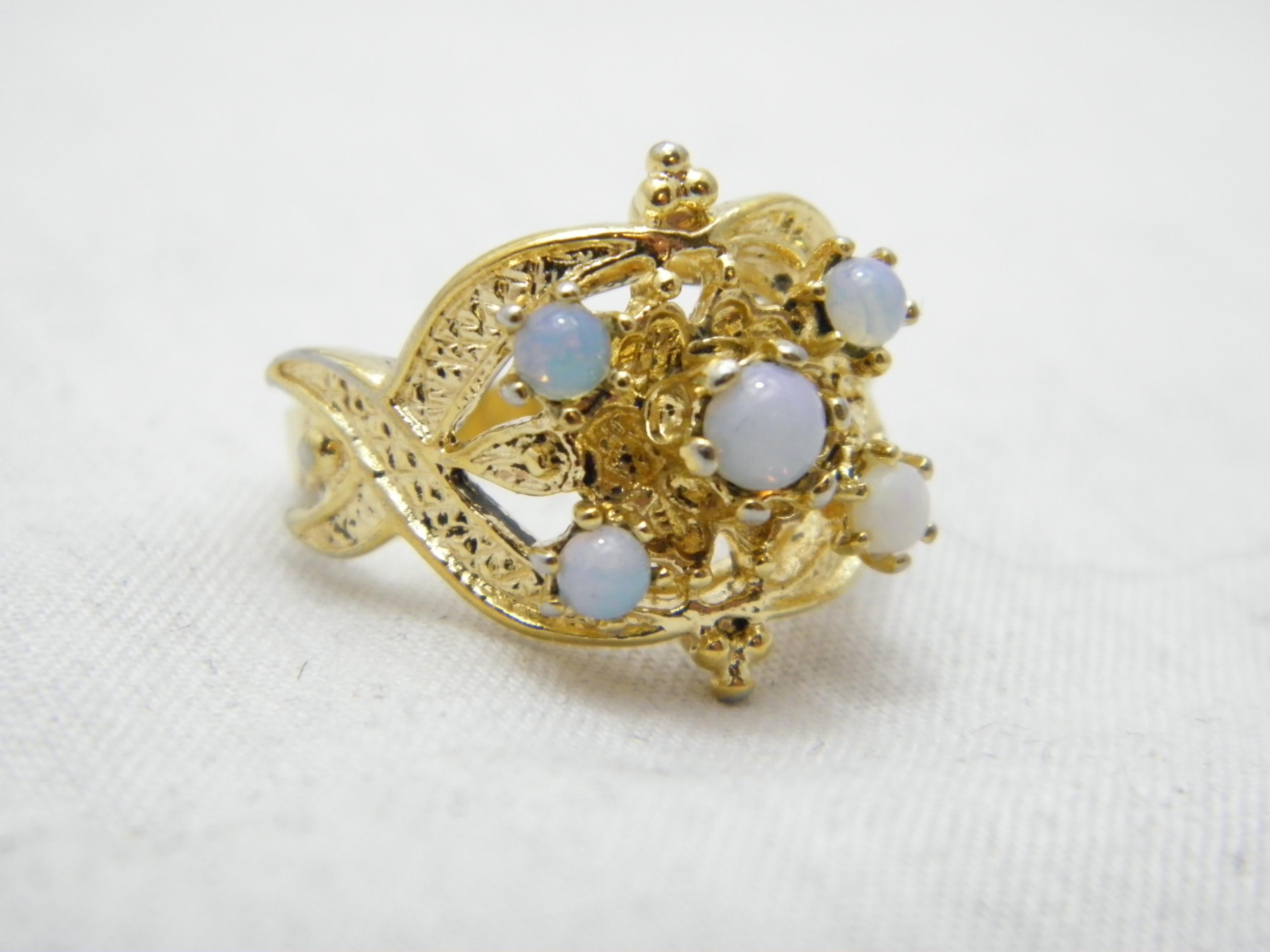 Victorian Vintage 14ct Gold Opal Signet Keeper Ring M 6.25 585 Purity Coober Pedy Heavy For Sale