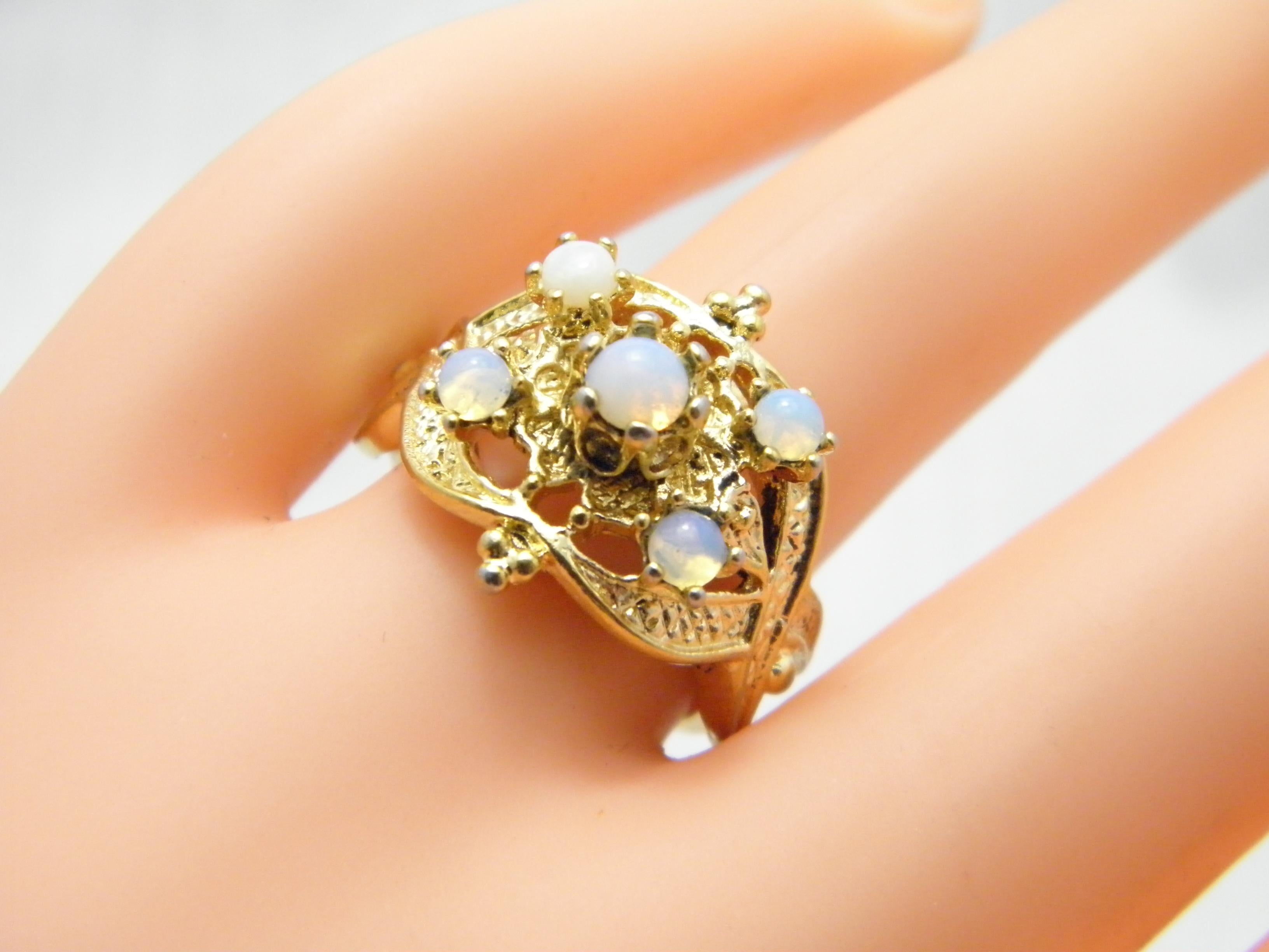 Vintage 14ct Gold Opal Signet Keeper Ring M 6.25 585 Purity Coober Pedy Heavy For Sale 2