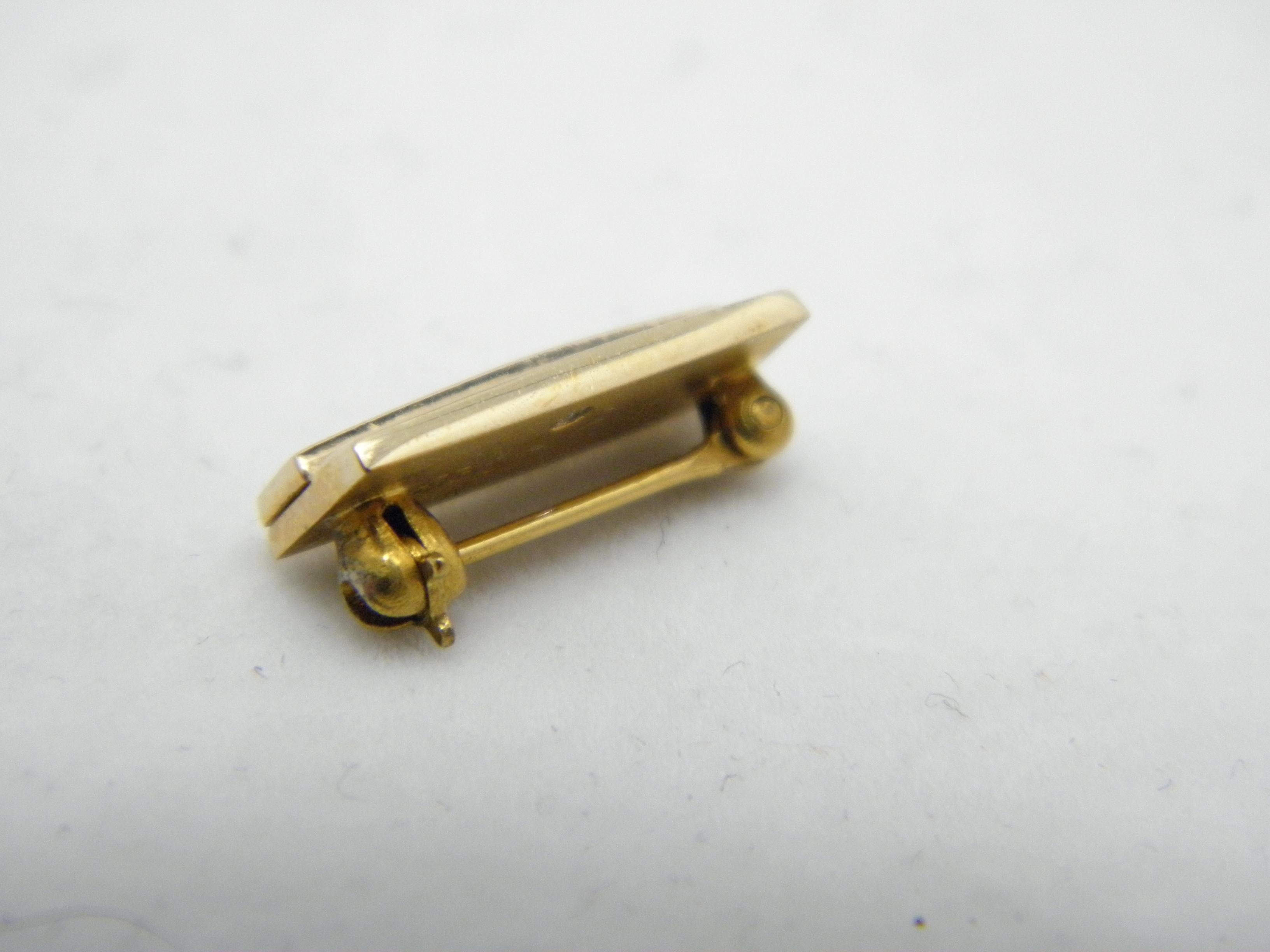 Contemporary Vintage 14ct Gold Sapphire Schlumberger Brooch Pin c1960s 585 Purity Heavy For Sale
