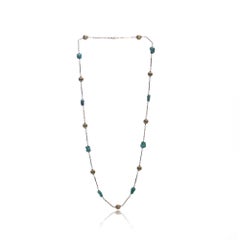 Vintage 14ct Gold Turquoise Bead Necklace