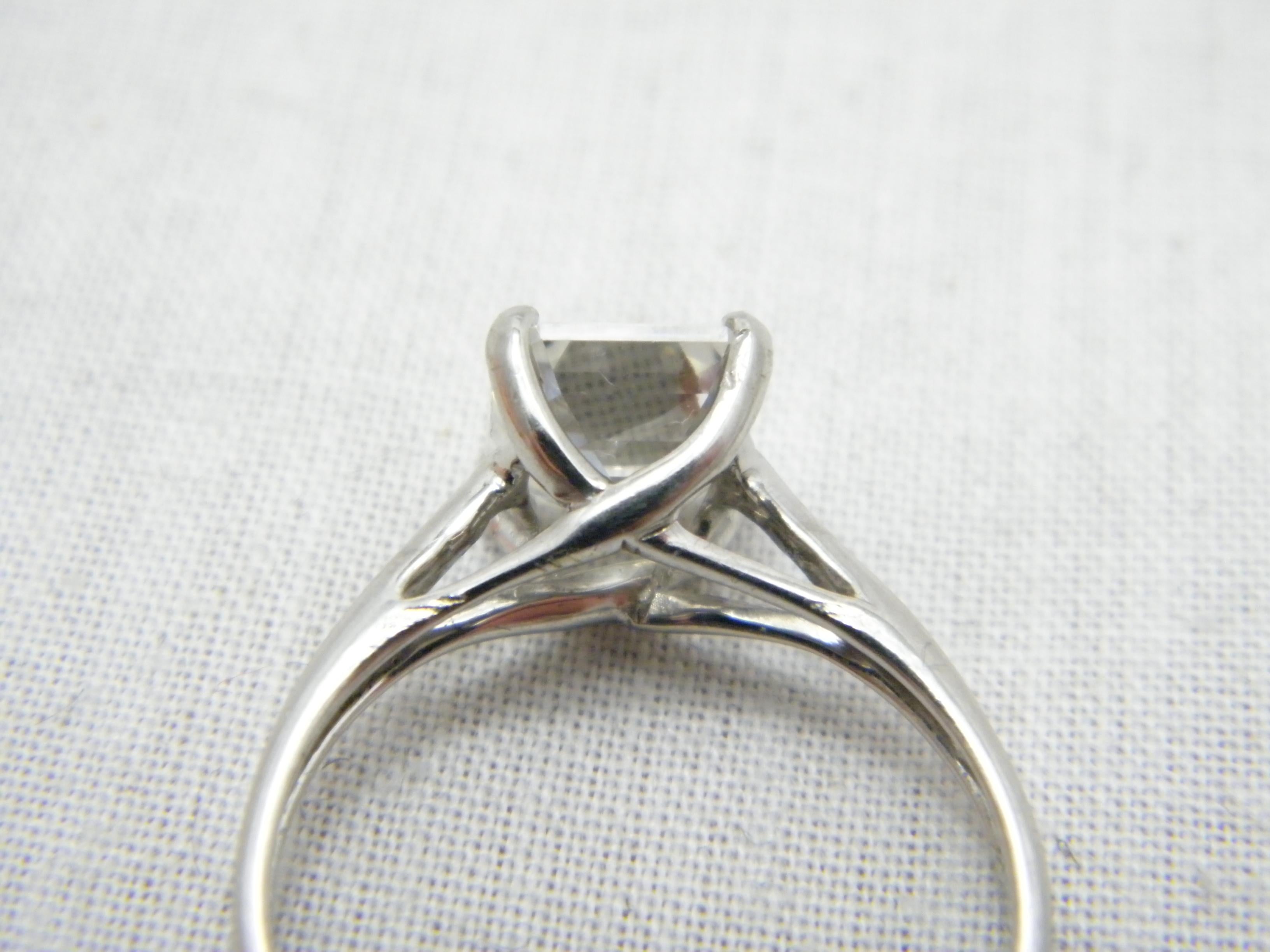 Vintage 14ct White Gold 2.75 Cttw Diamond Solitaire Engagement Ring Size Q 8.25 For Sale 1