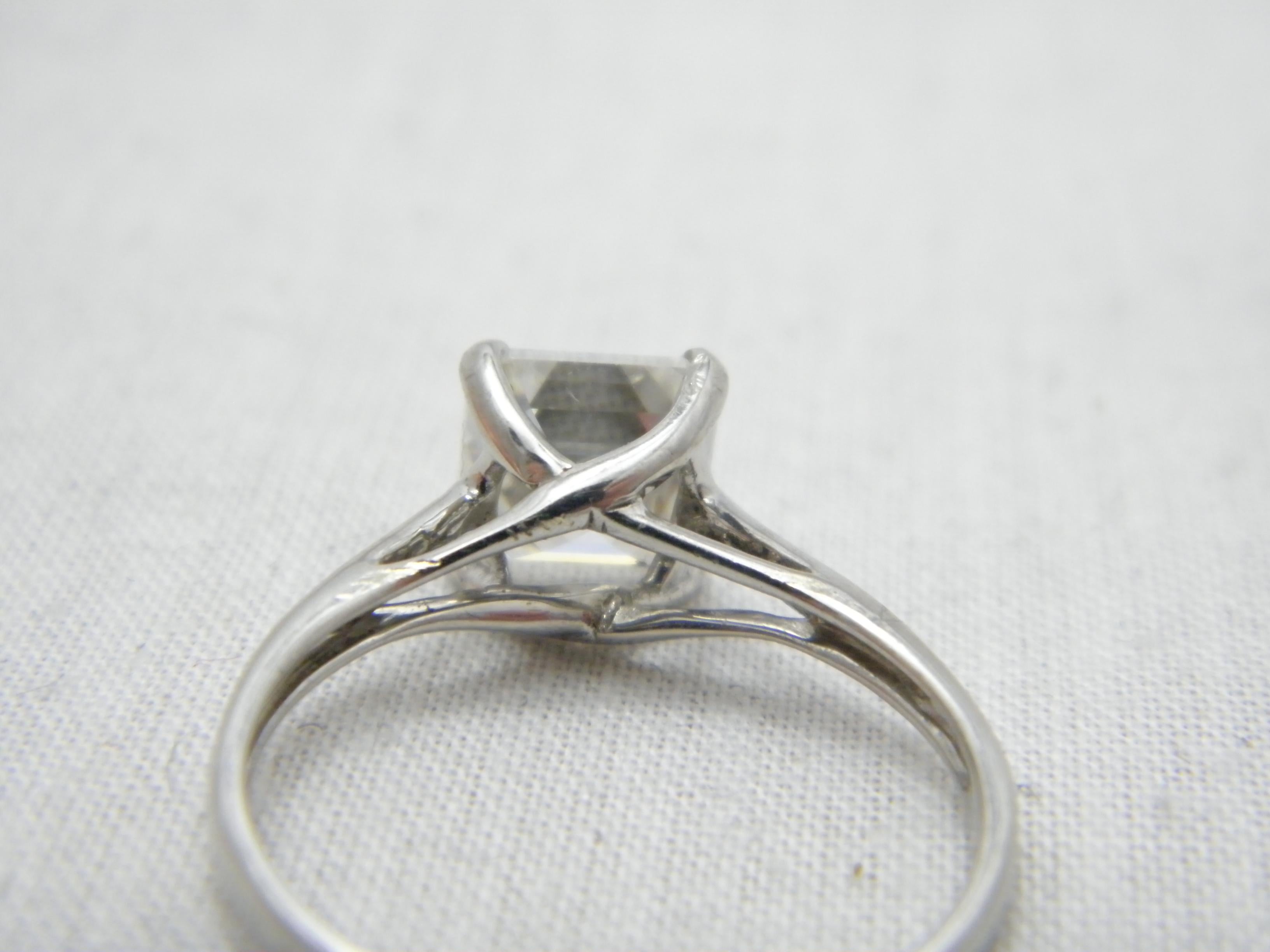 Vintage 14ct White Gold 2.75 Cttw Diamond Solitaire Engagement Ring Size Q 8.25 For Sale 2