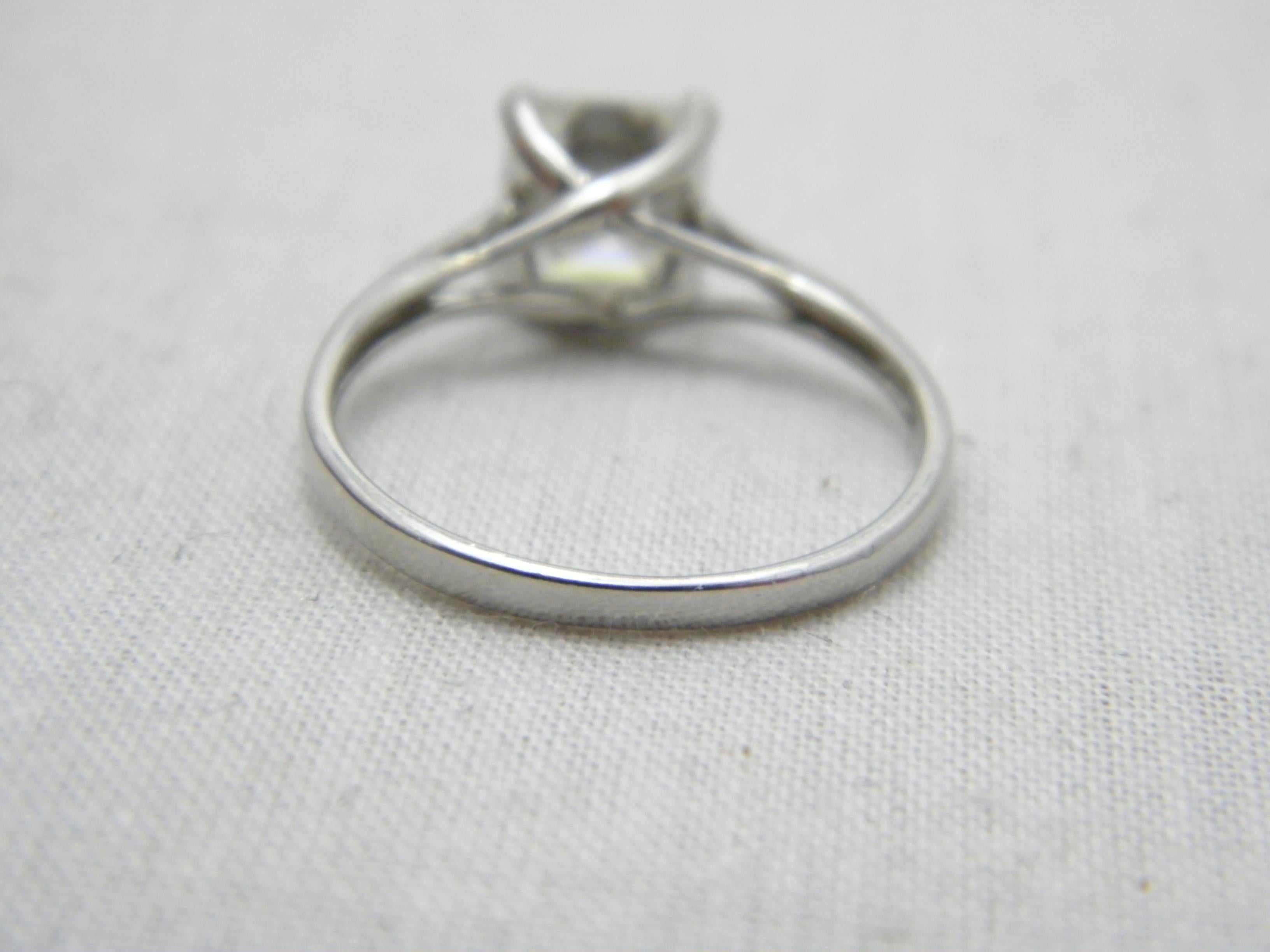 Vintage 14ct White Gold 2.75 Cttw Diamond Solitaire Engagement Ring Size Q 8.25 For Sale 3