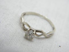 Vintage 14ct White Gold Topaz Solitaire Engagement Ring Size M1/2 6.5 585 Purity