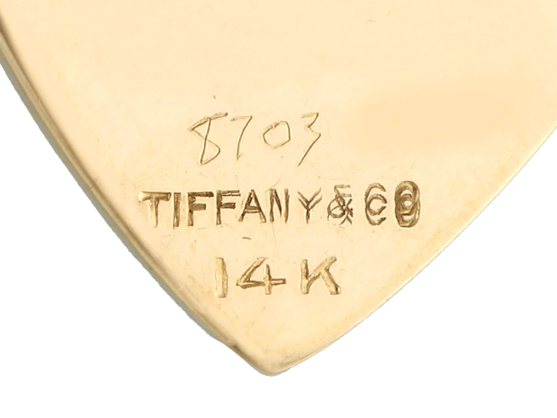 Vintage 14k Yellow Gold Heart Necklace by Tiffany & Co. In Excellent Condition In Jesmond, Newcastle Upon Tyne