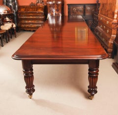Vintage 14ft Flame Mahogany Dining Conference Table 20th C