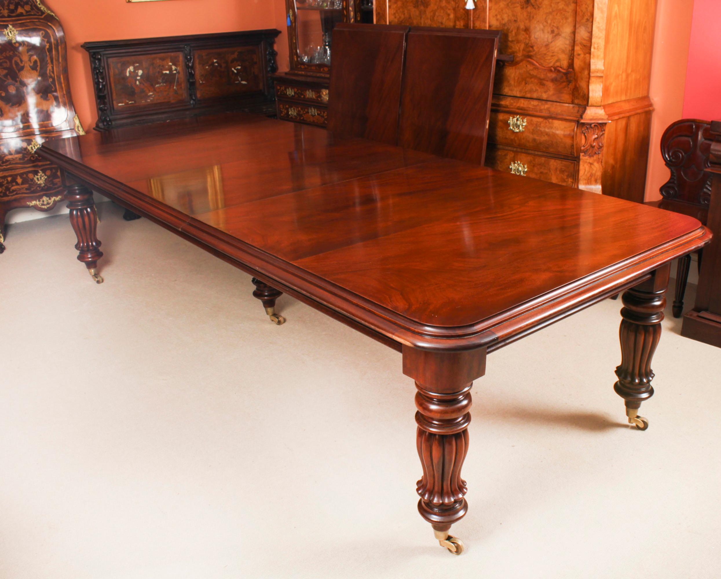 Vintage 14ft Flame Mahogany Dining Conference Table 20th C 1