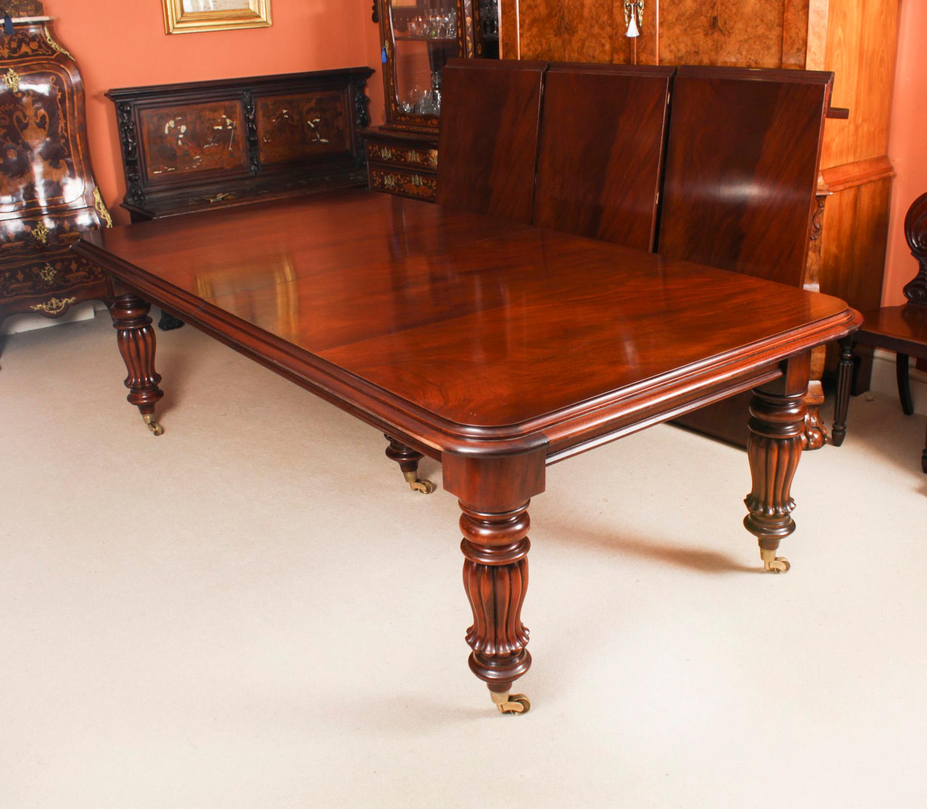 Vintage 14ft Flame Mahogany Dining Conference Table 20th C 2