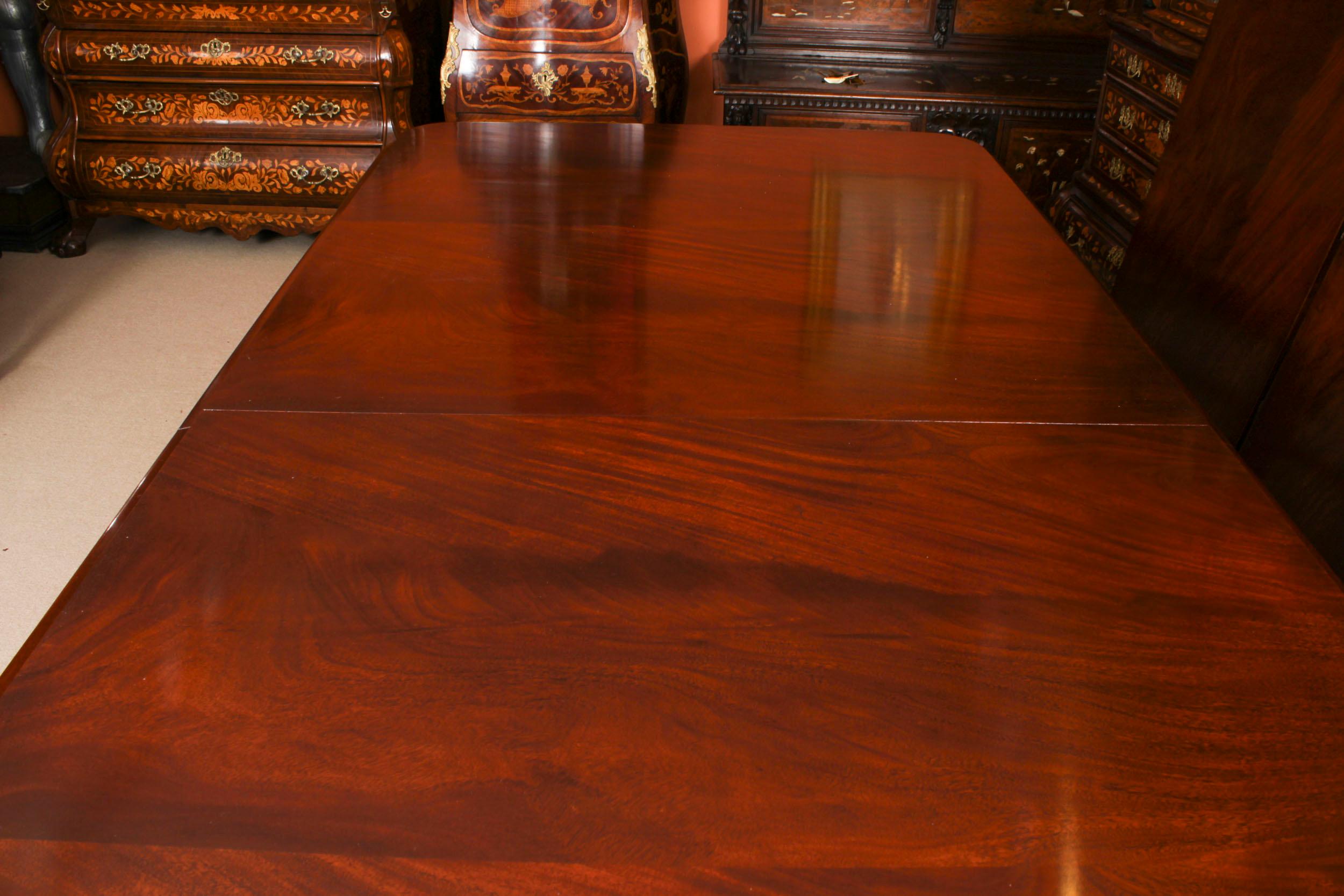 Vintage 14ft Flame Mahogany Dining Conference Table 20th C 5