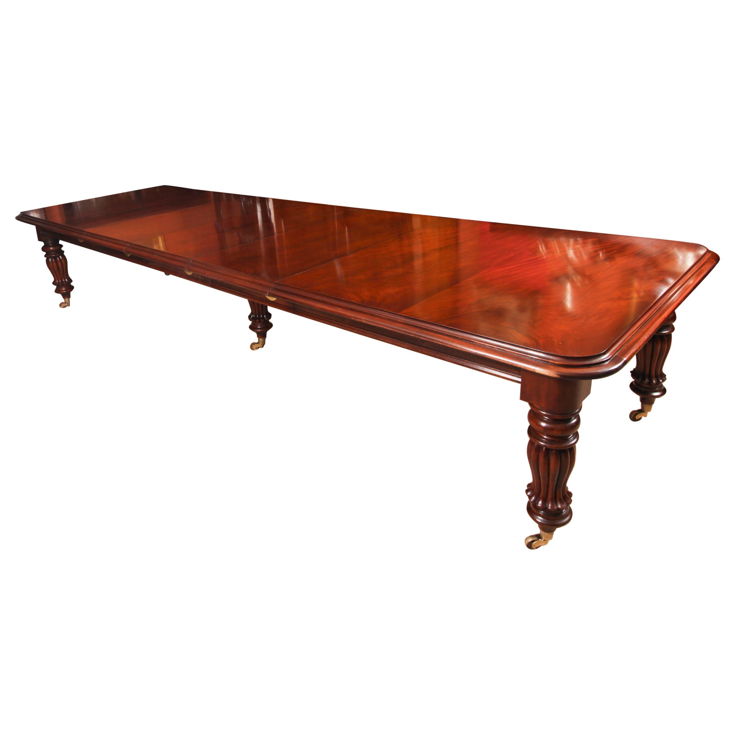 Vintage 14ft Flame Mahogany Dining Conference Table 20th C