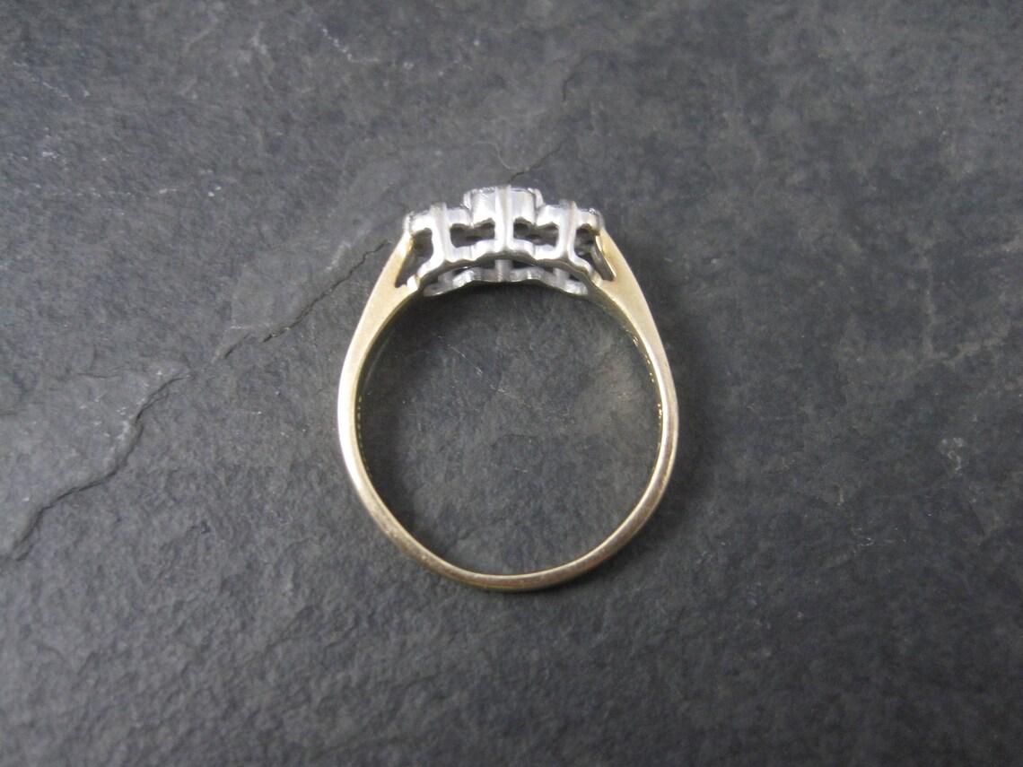 Round Cut Vintage 14k 1/2 Carat Diamond Cluster Ring For Sale