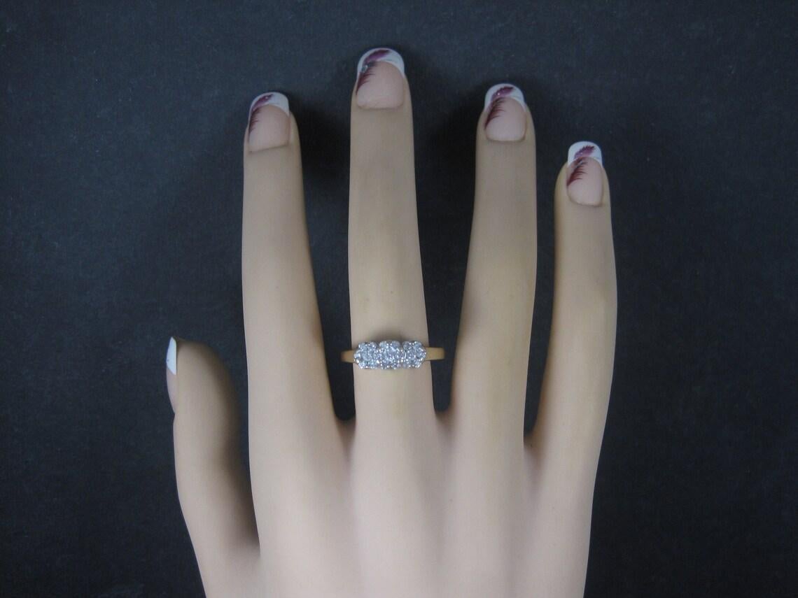 Vintage 14K 1/2 Carat Diamond Cluster Ring Size 8.25 en vente 1