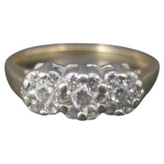 Vintage 14K 1/2 Carat Diamond Cluster Ring Size 8.25