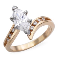 Vintage 14k 1.01tcw Diamond Bypass Engagement Ring