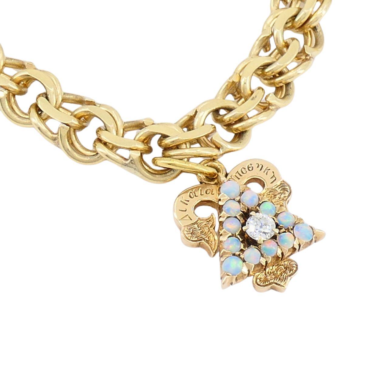 Donna Bracciale charme d'epoca in oro 14k 18k in vendita