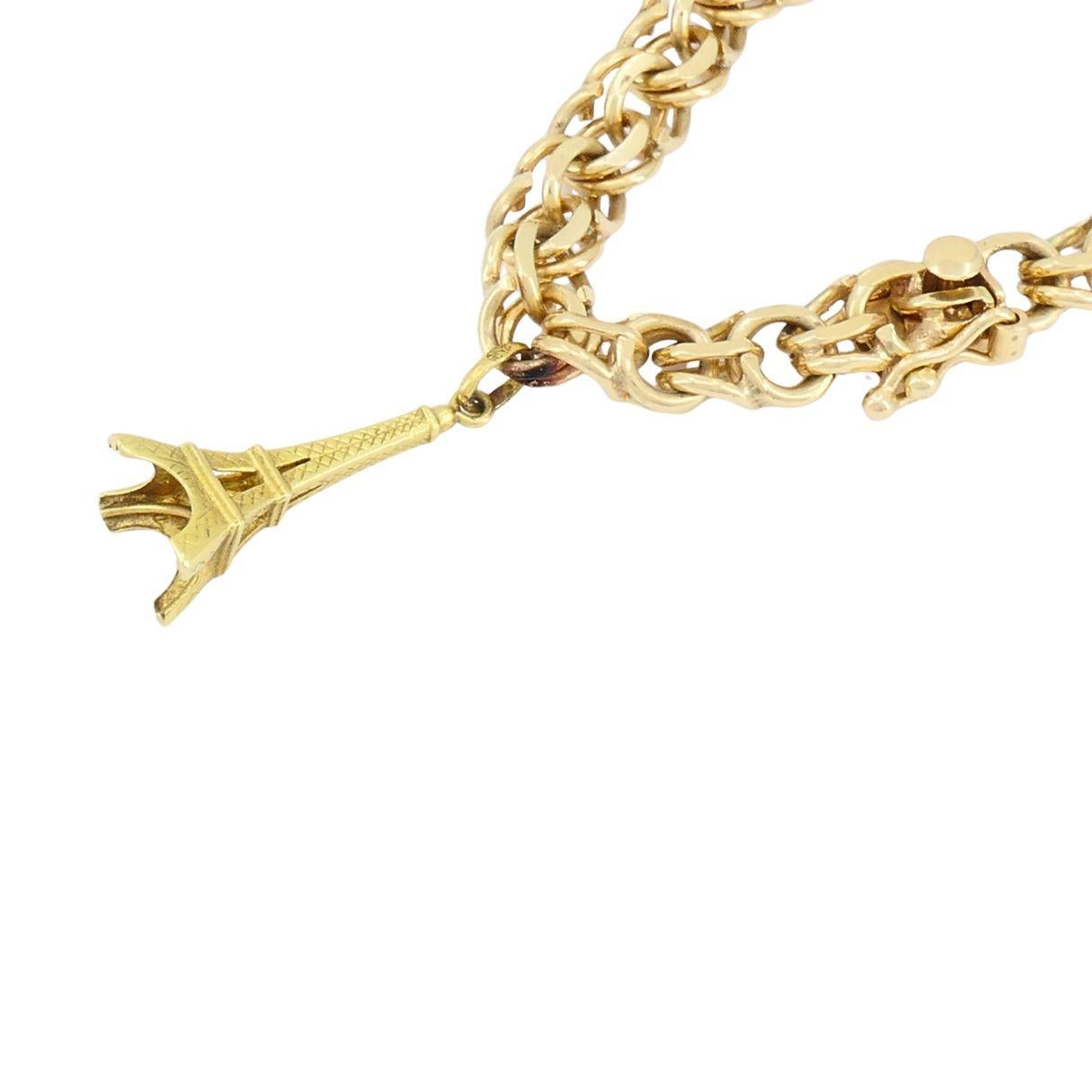 Bracciale charme d'epoca in oro 14k 18k in vendita 1