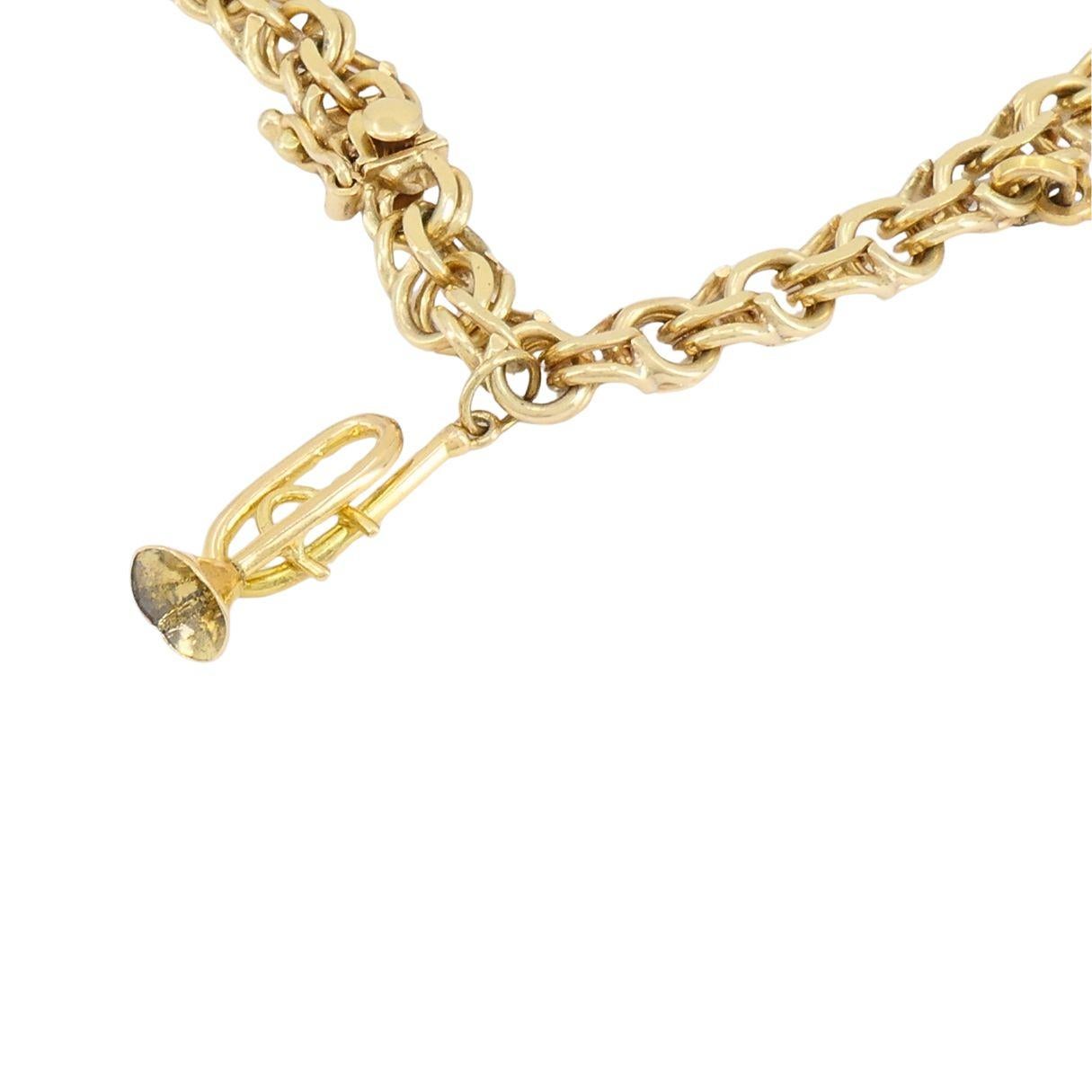 Bracciale charme d'epoca in oro 14k 18k in vendita 2