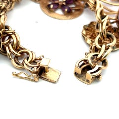 Vintage 14K/18K Yellow Gold Charm Bracelet with 1.5 MM-20.00 MM Multi Gems