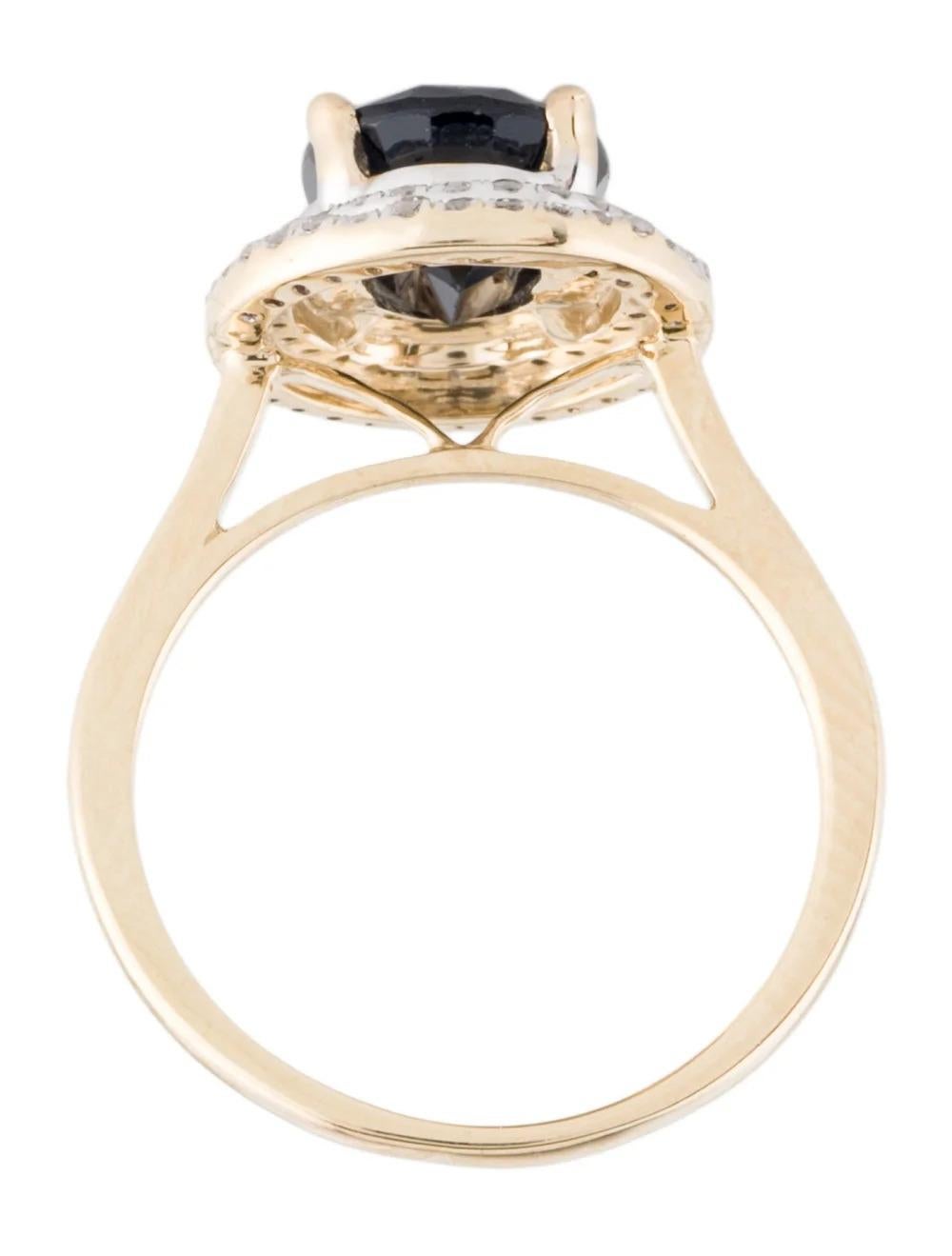 Women's Vintage 14K 3.40ct Sapphire Diamond Halo Cocktail Ring Size 6.25 - Luxury Piece For Sale