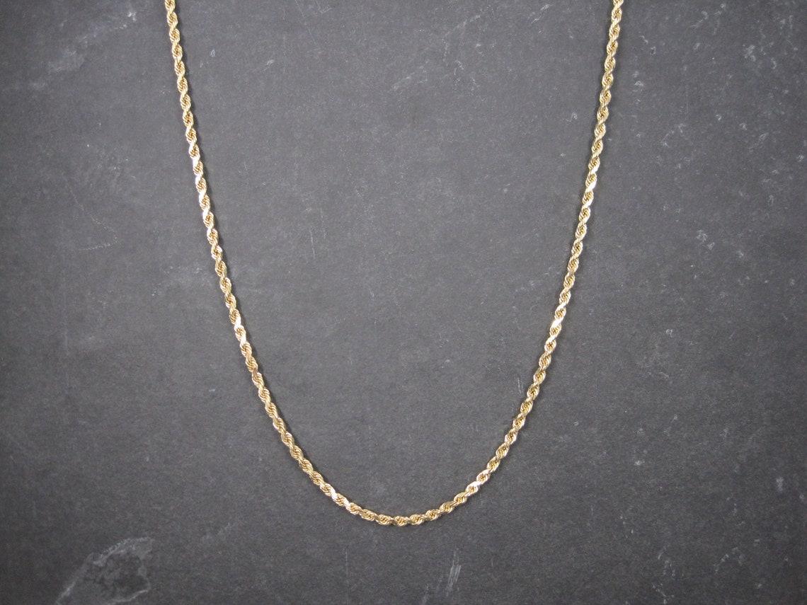 Vintage 14K Rope Chain Necklace 29 inches  For Sale 4