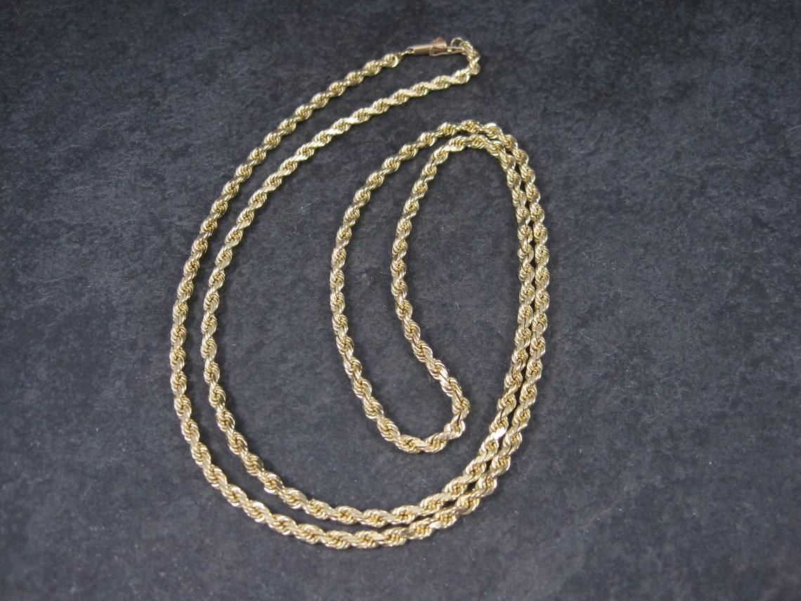 Vintage 14K Rope Chain Necklace 29 inches  In Excellent Condition For Sale In Webster, SD