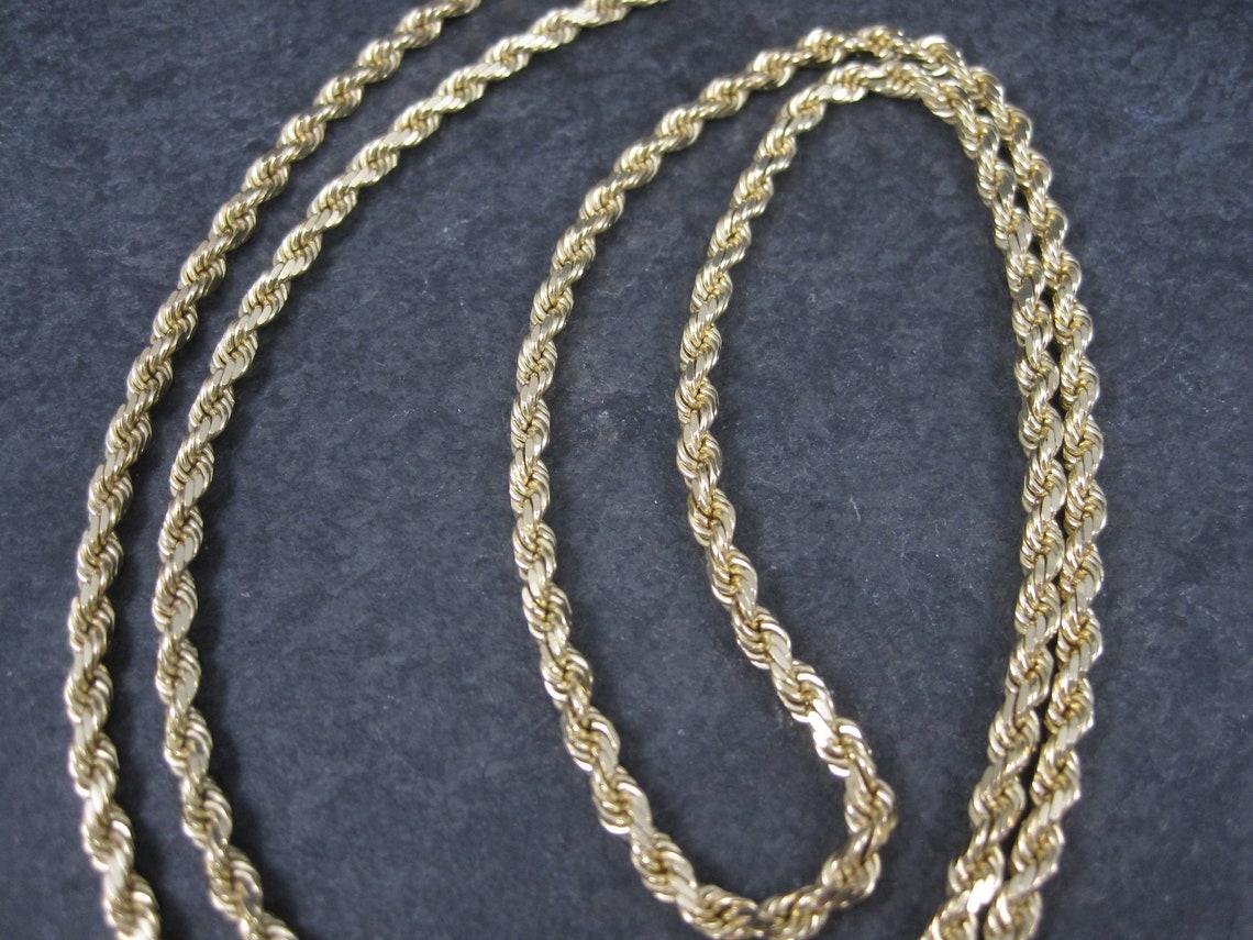 Women's or Men's Vintage 14K Rope Chain Necklace 29 inches  For Sale