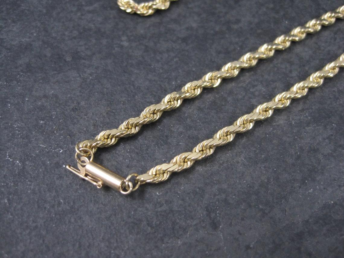 Vintage 14K Rope Chain Necklace 29 inches  For Sale 1