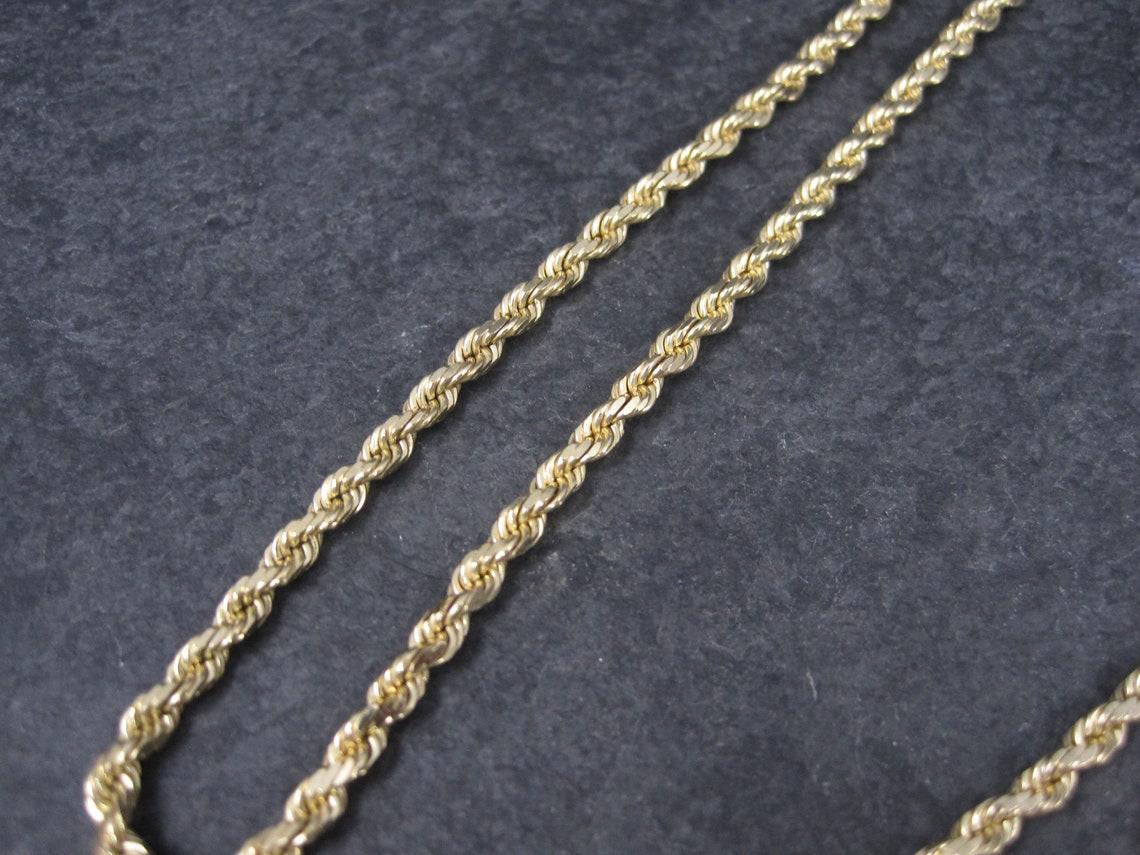 Vintage 14K Rope Chain Necklace 29 inches  For Sale 2