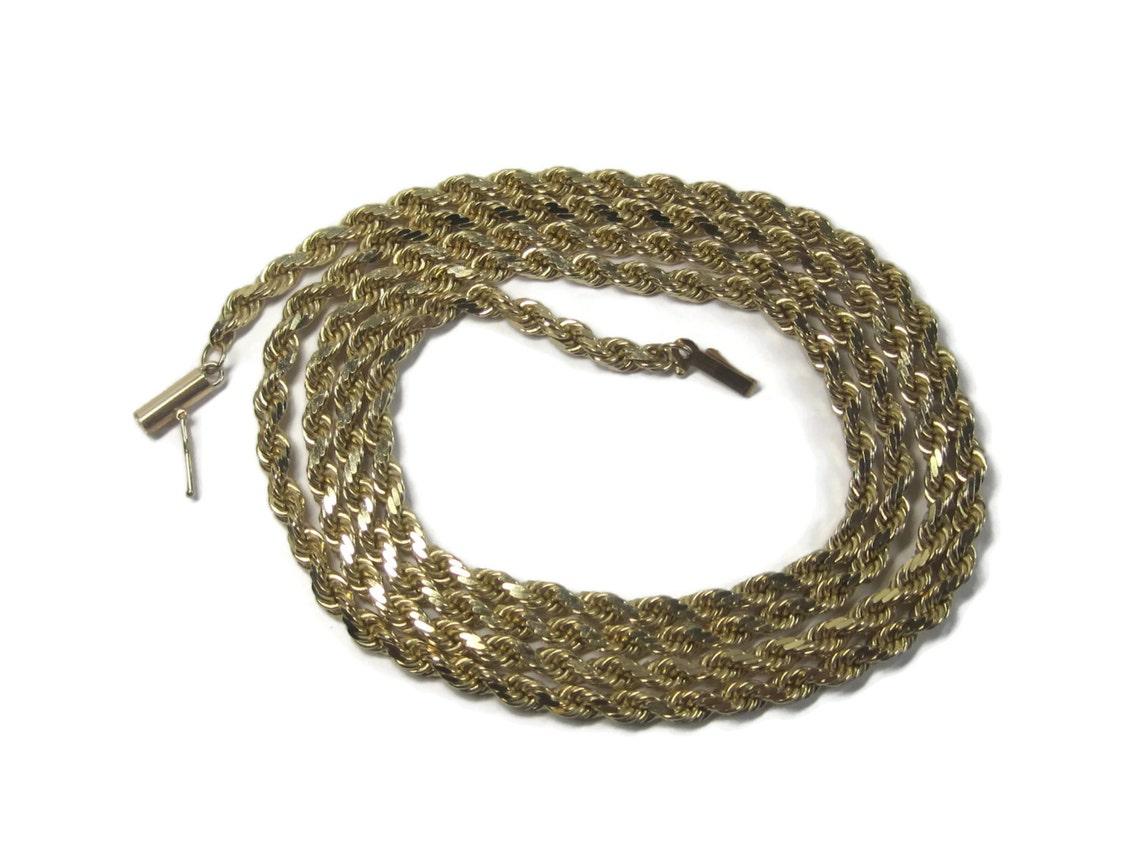 Vintage 14K Rope Chain Necklace 29 inches  For Sale 3