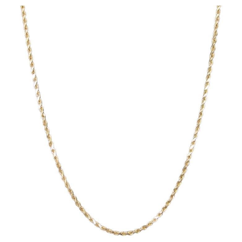 Vintage 14K Rope Chain Necklace 29 inches  For Sale