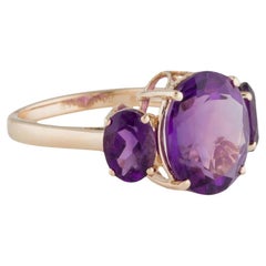 "Vintage 14K Amethyst Cocktail Ring, 5.92ctw, Size 7 - Elegant  Gemstone Jewelry