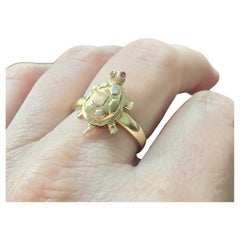 Vintage 14K Articulating Turte Ring