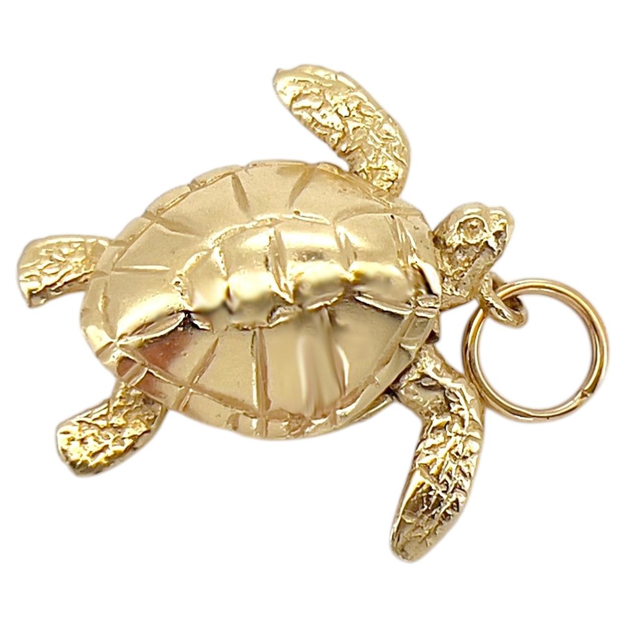 Vintage 14K Articulating Turtle Charm, Cayman Islands