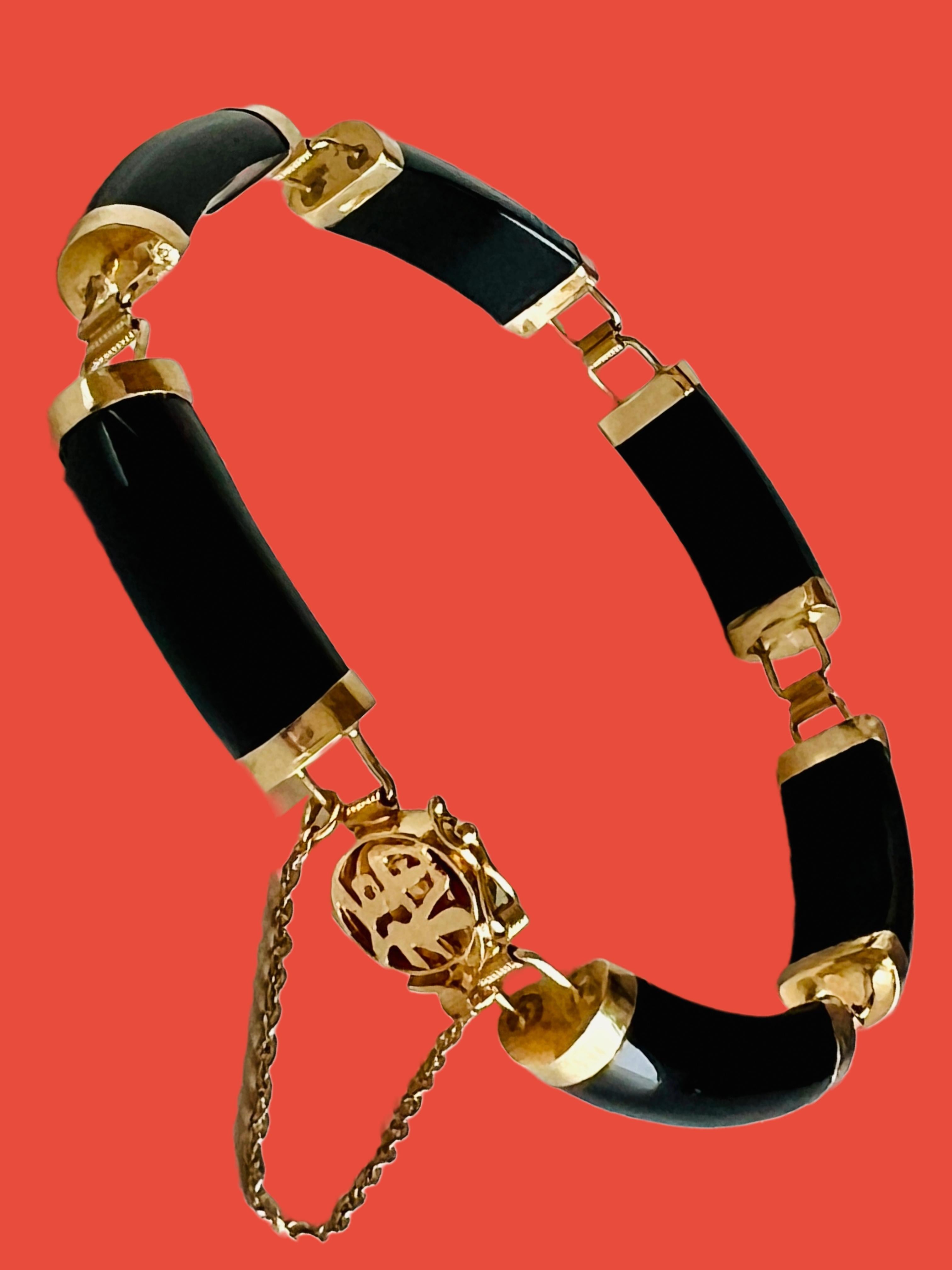 black and gold chinese bracelet