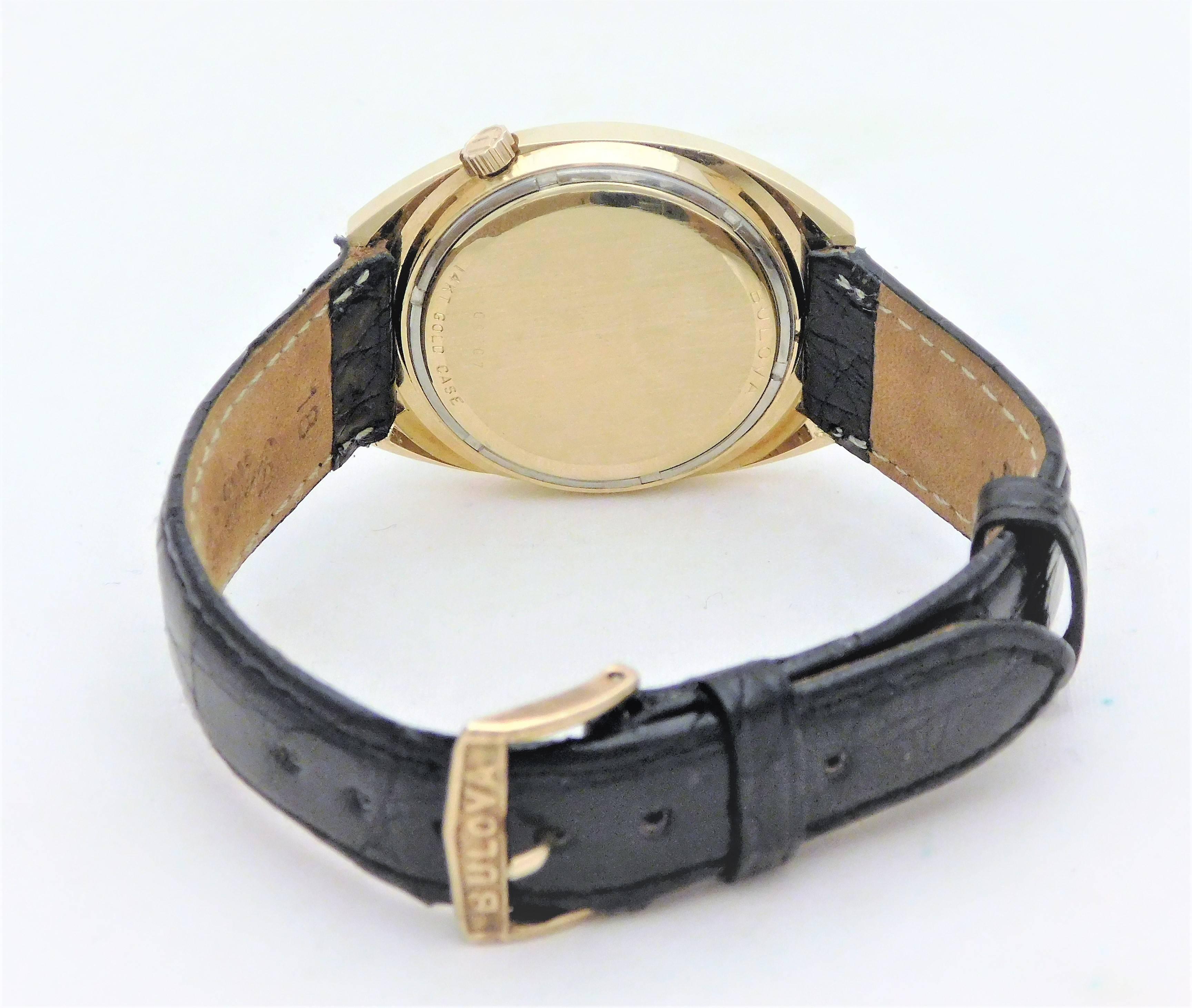 Bulova Yellow Gold Accutron Vintage Day Date Wristwatch, 1970s 11
