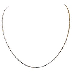 Used 14k Chain White Gold Stamped Link and Bar Pattern Minimalistic Necklace